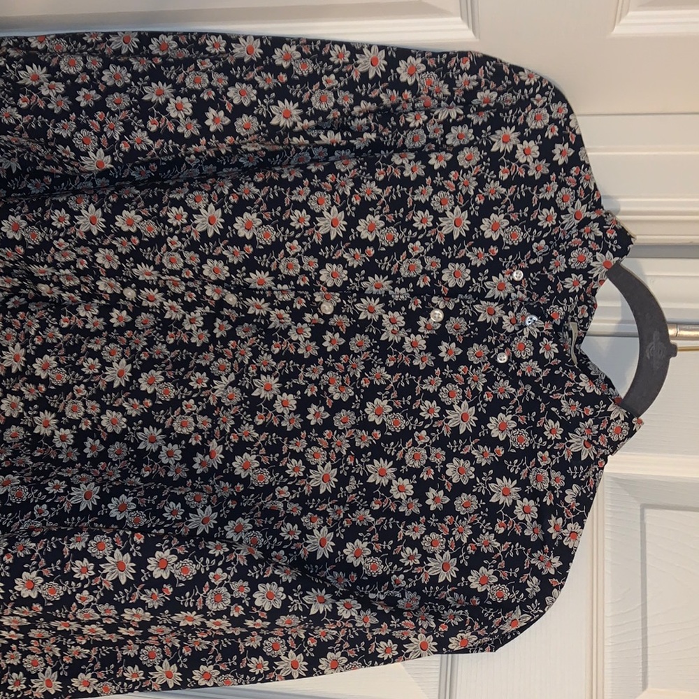 XL J.Crew Organic Cotton Floral Button Down